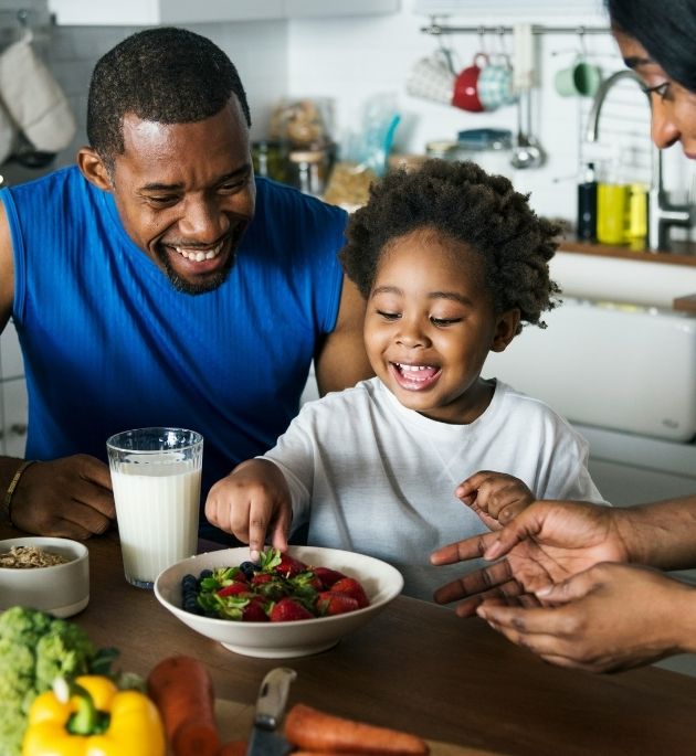 Person enjoying a healthy, balanced meal at home